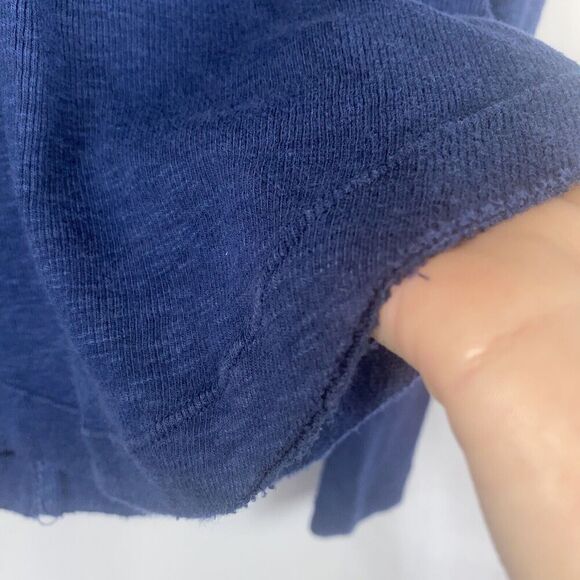 Free People Indigo Navy Blue Tate Layering Keyhole Tee PS - Picture 12 of 15